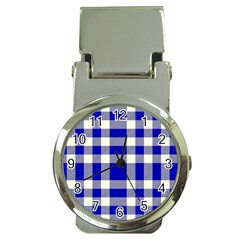 Blue Plaids Bic Big Plaids Money Clip Watches by ConteMonfrey