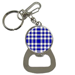 Blue Plaids Bic Big Plaids Bottle Opener Key Chain by ConteMonfrey