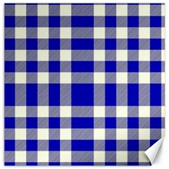 Blue Plaids Bic Big Plaids Canvas 20  X 20  by ConteMonfrey