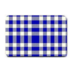 Blue Plaids Bic Big Plaids Small Doormat  by ConteMonfrey