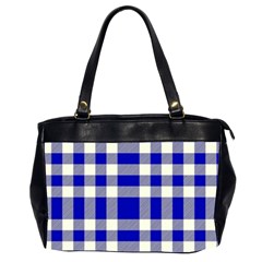 Blue Plaids Bic Big Plaids Oversize Office Handbag (2 Sides) by ConteMonfrey