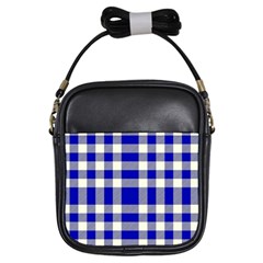 Blue Plaids Bic Big Plaids Girls Sling Bag by ConteMonfrey