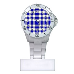 Blue Plaids Bic Big Plaids Plastic Nurses Watch by ConteMonfrey