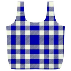 Blue Plaids Bic Big Plaids Full Print Recycle Bag (xl) by ConteMonfrey