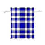 Blue Plaids bic big plaids Lightweight Drawstring Pouch (L) Back