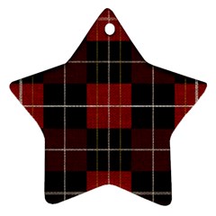 Modern Red Plaids Ornament (star) by ConteMonfrey