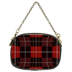 Modern Red Plaids Chain Purse (two Sides) by ConteMonfrey