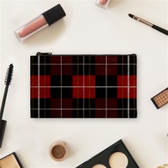 Modern Red Plaids Cosmetic Bag (small) by ConteMonfrey