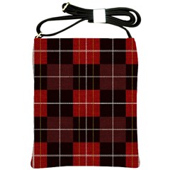 Modern Red Plaids Shoulder Sling Bag by ConteMonfrey