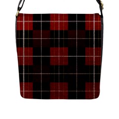 Modern Red Plaids Flap Closure Messenger Bag (l) by ConteMonfrey