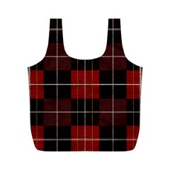 Modern Red Plaids Full Print Recycle Bag (m) by ConteMonfrey