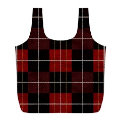 Modern Red Plaids Full Print Recycle Bag (l) by ConteMonfrey