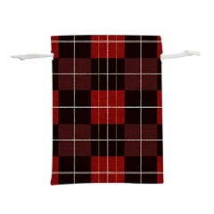 Modern Red Plaids Lightweight Drawstring Pouch (l) by ConteMonfrey