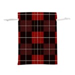 Modern Red Plaids Lightweight Drawstring Pouch (L) Front