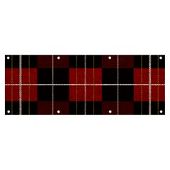 Modern Red Plaids Banner And Sign 8  X 3  by ConteMonfrey