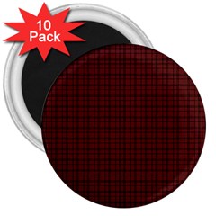 Dark Red Small Plaids Lines 3  Magnets (10 Pack)  by ConteMonfrey