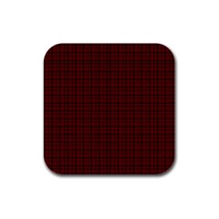 Dark Red Small Plaids Lines Rubber Square Coaster (4 Pack) by ConteMonfrey