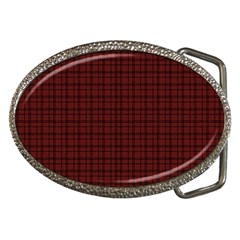 Dark Red Small Plaids Lines Belt Buckles