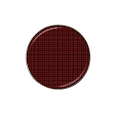 Dark Red Small Plaids Lines Hat Clip Ball Marker (4 Pack) by ConteMonfrey