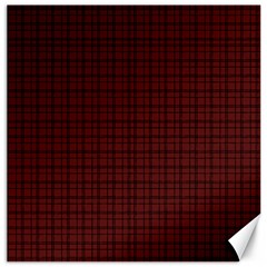 Dark Red Small Plaids Lines Canvas 12  X 12  by ConteMonfrey