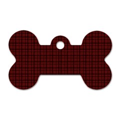 Dark Red Small Plaids Lines Dog Tag Bone (one Side) by ConteMonfrey