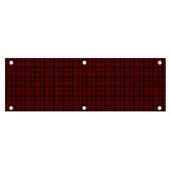 Dark Red Small Plaids Lines Banner And Sign 6  X 2  by ConteMonfrey