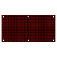 Dark Red Small Plaids Lines Banner And Sign 6  X 3  by ConteMonfrey