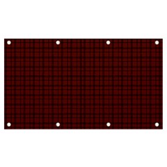 Dark Red Small Plaids Lines Banner And Sign 7  X 4 