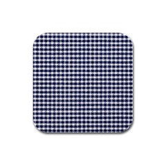 Small Blue And White Plaids Rubber Square Coaster (4 Pack) by ConteMonfrey