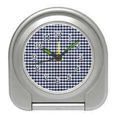 Small Blue And White Plaids Travel Alarm Clock by ConteMonfrey