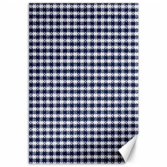 Small Blue And White Plaids Canvas 12  X 18  by ConteMonfrey