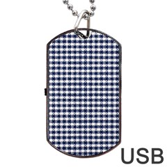 Small Blue And White Plaids Dog Tag Usb Flash (two Sides) by ConteMonfrey