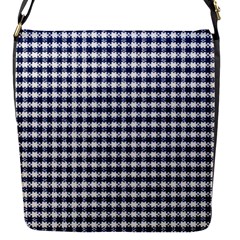 Small Blue And White Plaids Flap Closure Messenger Bag (s) by ConteMonfrey