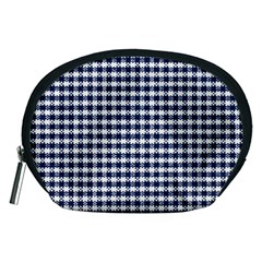 Small Blue And White Plaids Accessory Pouch (medium) by ConteMonfrey