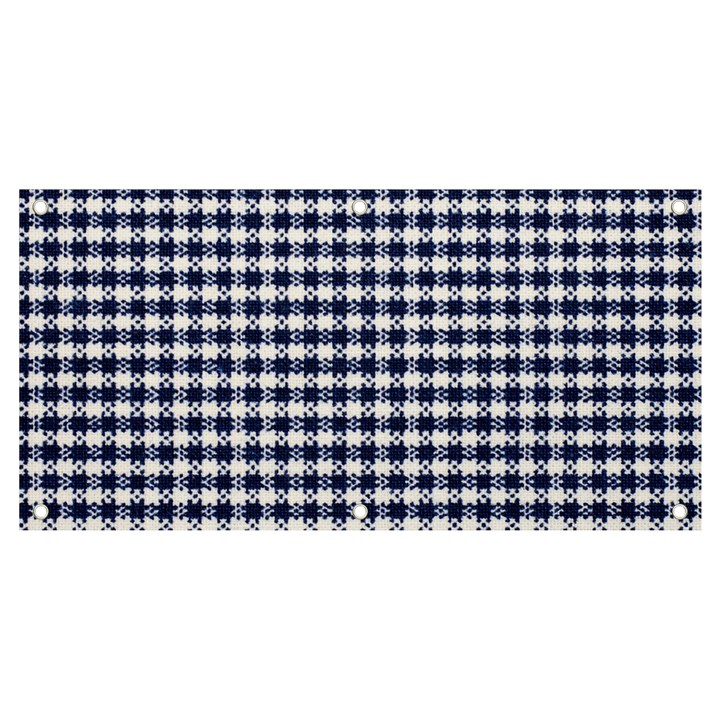 Small blue and white plaids Banner and Sign 4  x 2 