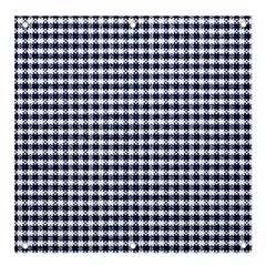 Small Blue And White Plaids Banner And Sign 4  X 4  by ConteMonfrey