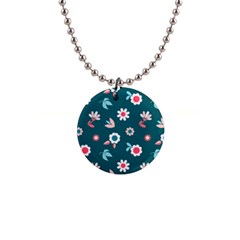 Cute Flowers Flower Seamless Model Spring 1  Button Necklace by Wegoenart