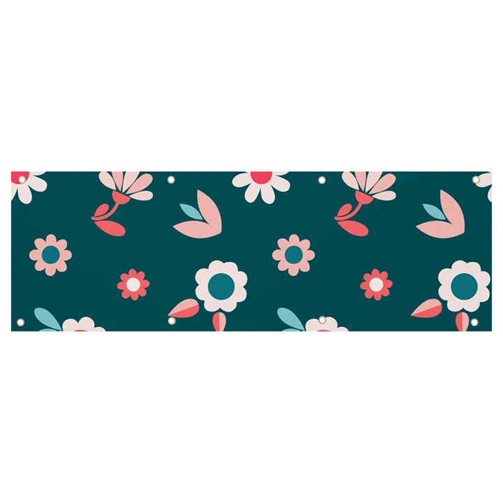 Cute Flowers Flower Seamless Model Spring Banner and Sign 9  x 3 