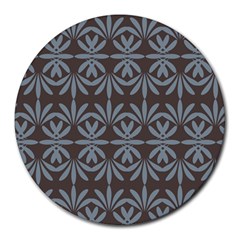 Floral Pattern Wallpaper Textile Round Mousepads by Wegoenart