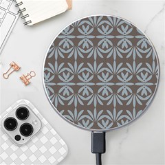 Floral Pattern Wallpaper Textile Wireless Charger by Wegoenart