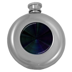 Circle Ring Background Wallpaper Round Hip Flask (5 Oz) by Wegoenart