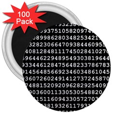 Illustration Pi Circle Diameter Circumference 3  Magnets (100 Pack) by Wegoenart