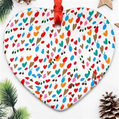 Hearts Heart Love Background Pattern Wallpaper Heart Ornament (two Sides) by Wegoenart