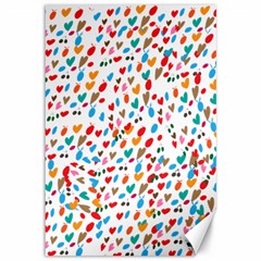 Hearts Heart Love Background Pattern Wallpaper Canvas 12  X 18  by Wegoenart