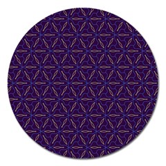 Background Pattern Texture Purple Magnet 5  (round) by Wegoenart