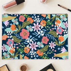 Flowers Flower Flora Nature Floral Background Painting Cosmetic Bag (xxl) by Wegoenart