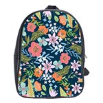 Flowers Flower Flora Nature Floral Background Painting School Bag (XL) Front