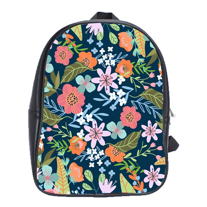 Flowers Flower Flora Nature Floral Background Painting School Bag (XL)