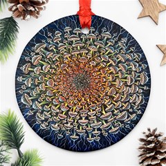 Mirror Fractal Round Ornament (two Sides) by Sparkle