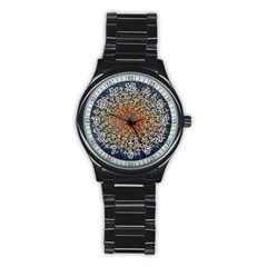 Mirror Fractal Stainless Steel Round Watch